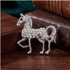 Elegant Rhinestone Horse Zodiac Brooch for Women - Stylish Alloy Animal Pin, High-End Fashion Accessory.