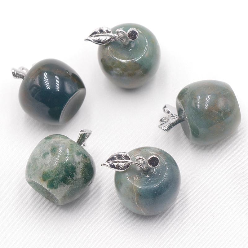 Naturkristall Achat Halbedelstein Amethyst Apfelanhänger Weihnachtsgeschenk