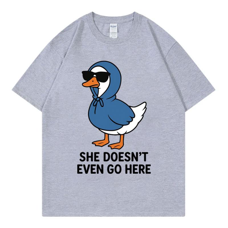 Cute Duck Sunglasses Funny Meme Graphic T Shirts High Street Fashion Trend Short Sleeve Tshirt Unisex Casual Cotton Tshirts