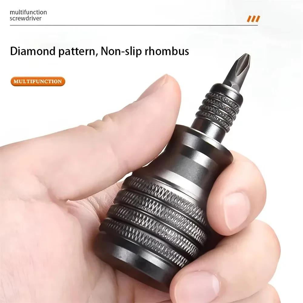 7 In 1 Mini Screwdriver Titanium Screwdriver 1/4 Inch Magnetic Torx Screw Driver Bit Kit Home Repair Tools