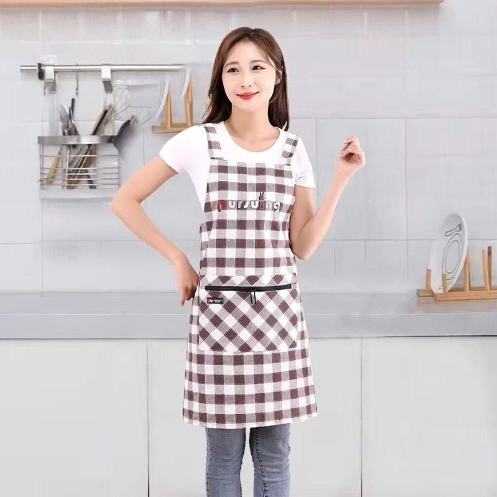 Multipurpose Stain-Resistant Kitchen Apron Sleeveless Breathable Cooking Apron Cotton Wipeable Hands Barber Apron Home Kitchen