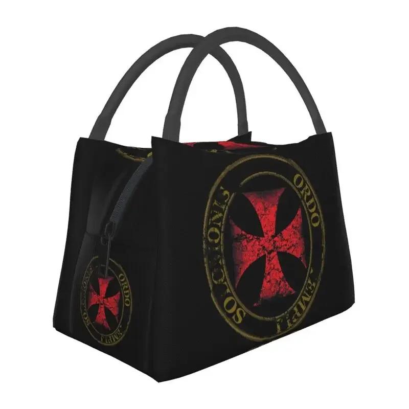 Flagge der Tempelritter Tragbare Lunchbox Kriegerkreuz Thermokühltasche Lebensmittelisoliert Lunchtasche Büro Arbeit Picknickbehälter