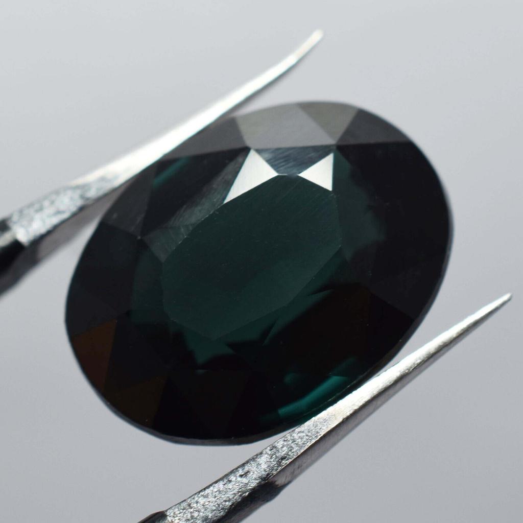 Natural Green Sapphire Loose Gemstone 10.70 Ct Oval Cut September Birthstone for Gem Collections