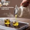 750ML Thickened Ceramic Teapot One-Touch Tea Separation Filter Teapot Home Nordic Style Cheese Design Brew Tea Pot
