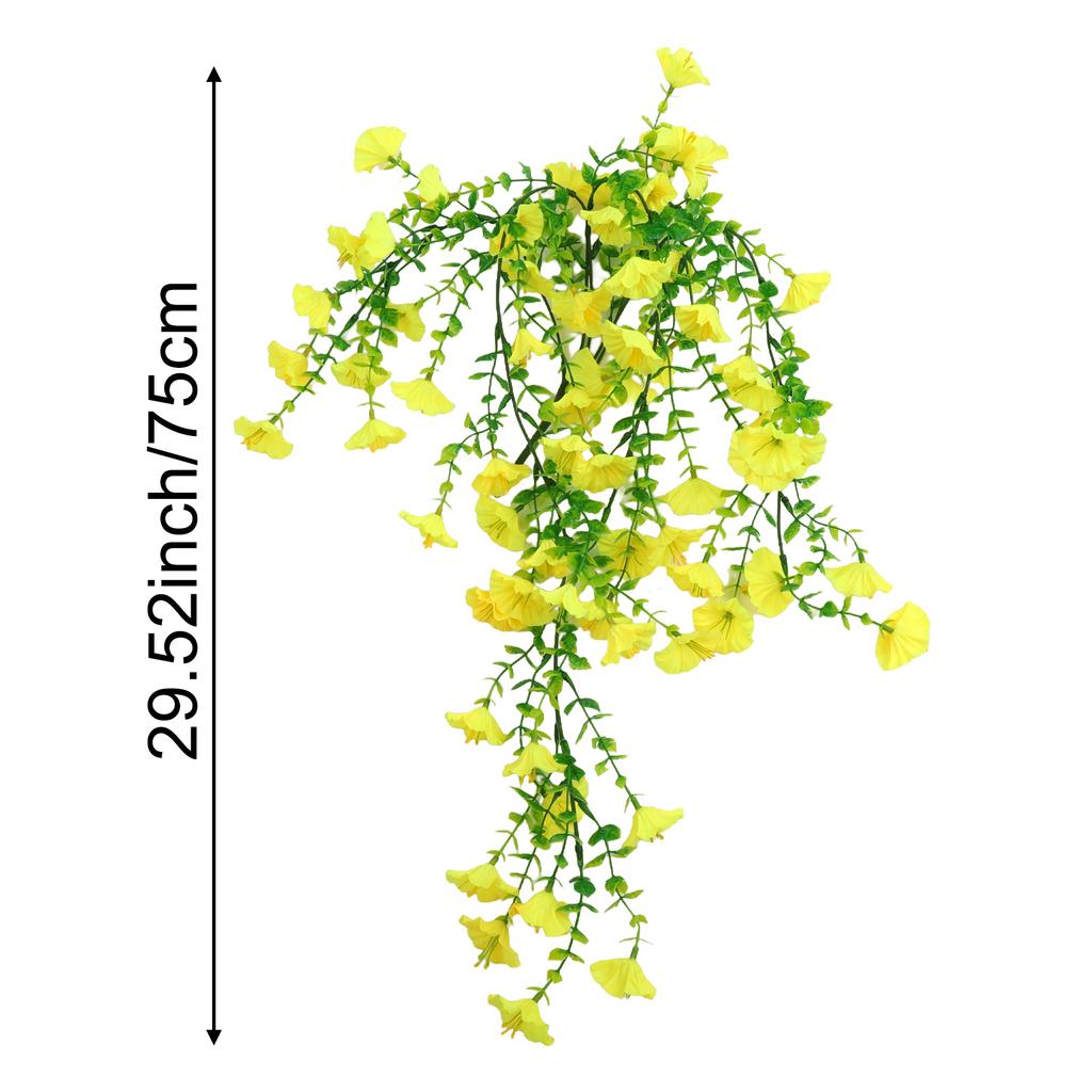 1PCS Artificial Fake Morning Glory Hanging Flowers Lifelike Outdoor Decor Garden Wall Hanging Plants Wedding Decoration