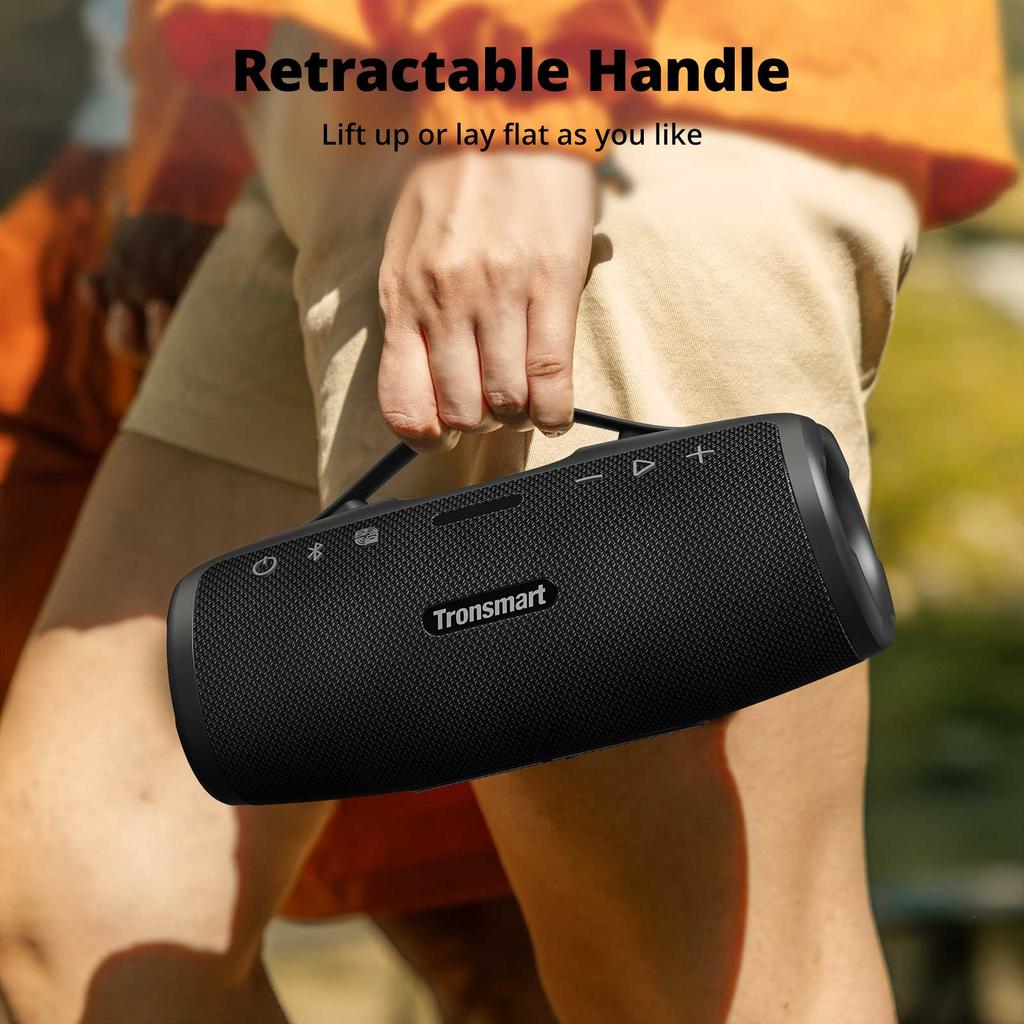 Boxă Bluetooth Tronsmart Mirtune S100 50W, Impermeabilă IPX7, Autonomie 20H, Baterie externă, Mâner retractabil, Asociere TWS, Control EQ prin aplicație