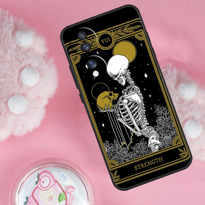 Death Tarot Cat Case For Honor 70 90 50 Lite X9c X8a X8b X9b X9a X8 X9 Honor 200 Lite Magic 5 6 7 Pro Cover
