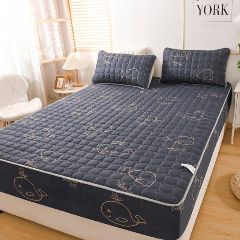 Sheet single piece padded thickened Simmons mattress protective cover polished mattress cover mattress cover all inclusive bed sheet dust cover