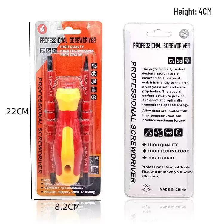 Набор изолированных магнитных отверток для электрика - крестовые и шлицевые