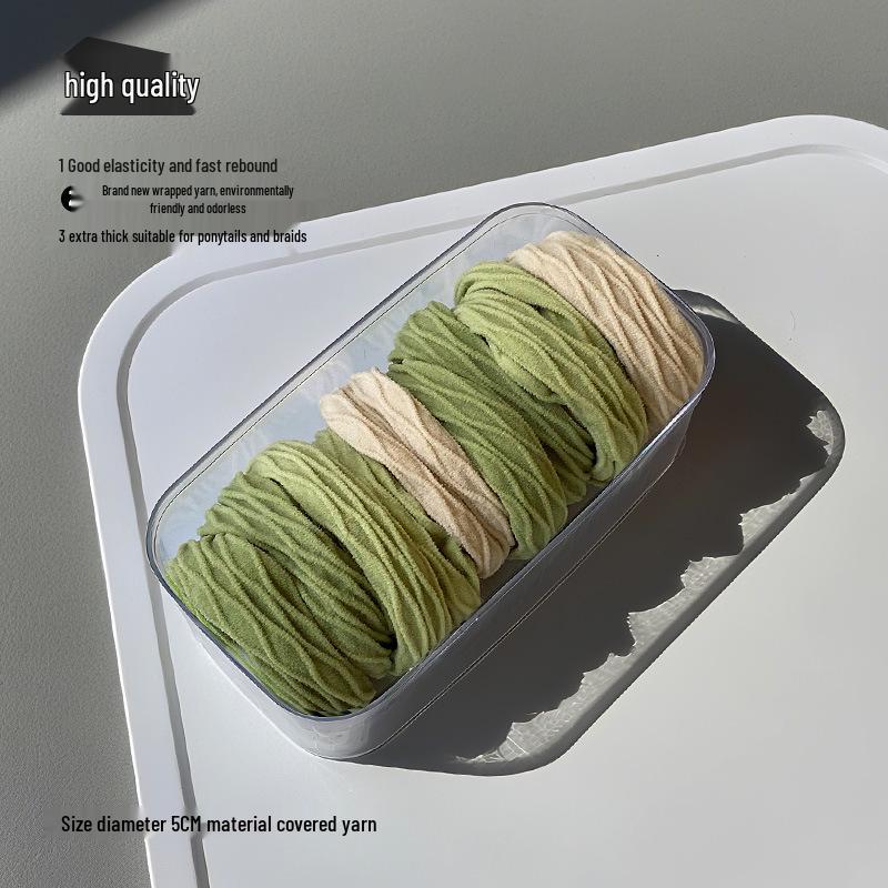 High Elasticity Durable Women's Ponytail Hair Tie In Thickened Seamless Rubber Band with Acrylic Box.