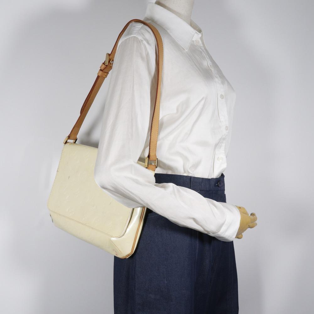 Louis Vuitton Thompson Street Shoulder Bag M91203 Perle Off White Monogram Vernis Women Used