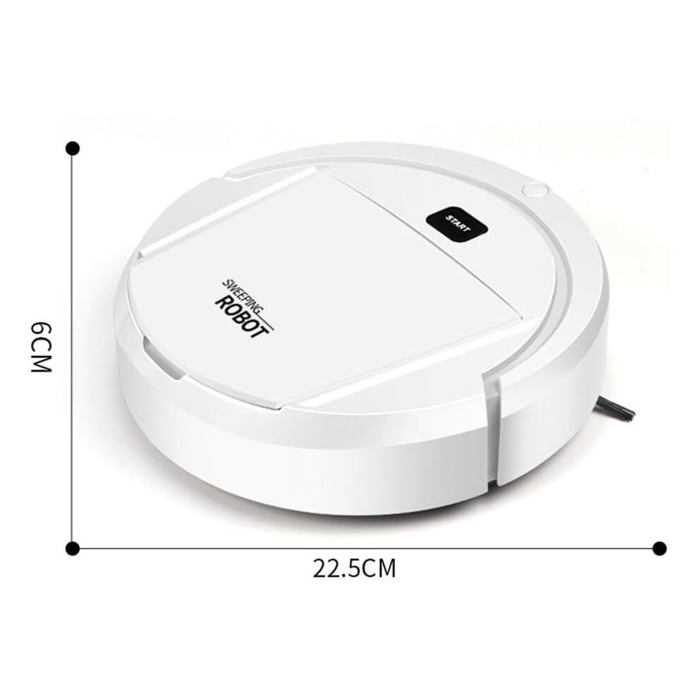 Ultradünner Leiser Intelligenter Kehrer für Tierhaare auf Hartböden und Teppichen Weiß 22x22x6,5 cm