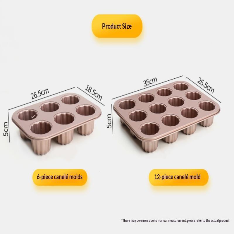 Stampi per Canelé in Acciaio al Carbonio per Uso Domestico Antiaderenti Monoporzione Stampo per Muffin Stampini per Cupcake Resistenti al Calore Dolci Francesi