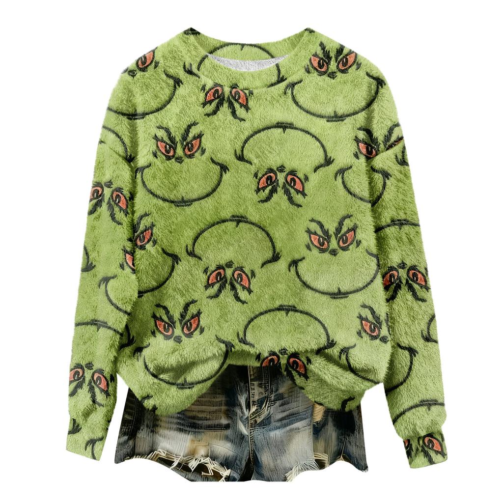 Women's Fleece Hoodie Long-Sleeve Round  Neck Casual Comfortable Loose-Fit Lightweight Women's Hoodie