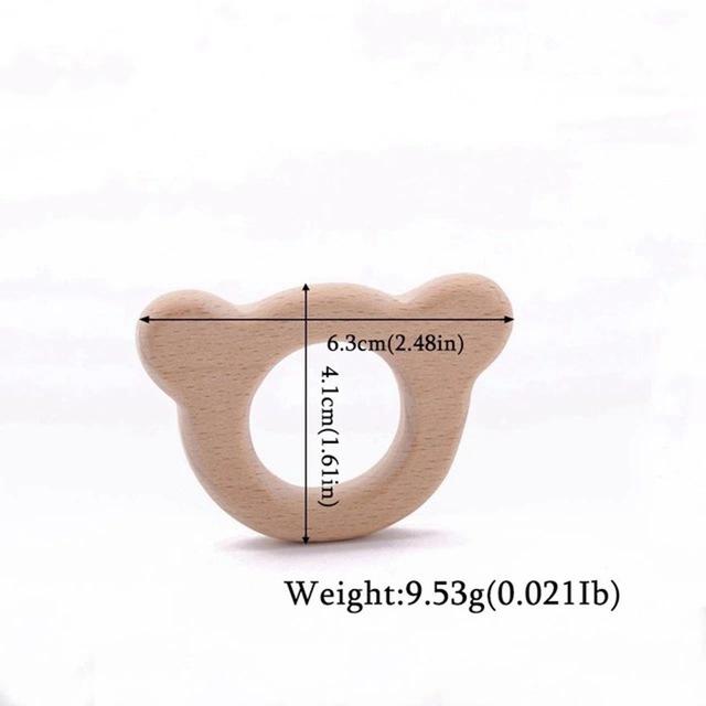 1pc Baby Teether Wooden Animal Pacifier Pendant BPA Free Beech Koala Rodent Baby Gym Accessories Teeth Pendant Children'S Goods