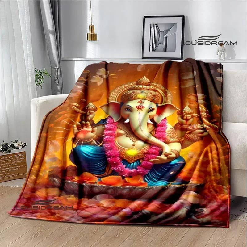 Retro Ganesha Printed Blankets Warm Flannel Blankets Soft and Comfortable Blanket Bed Linings Blankets for Beds Birthday Gift