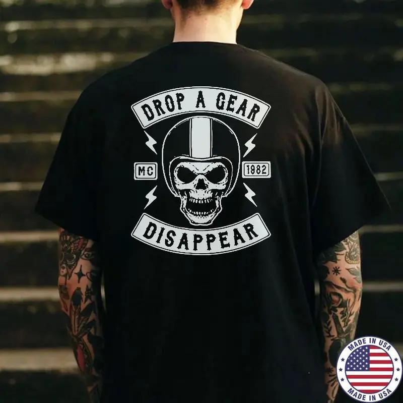 DROP A GEAR - DISAPPEAR Black Print Unisex T-Shirt XXL