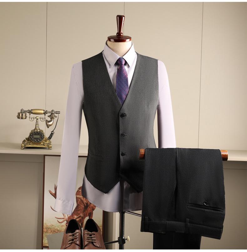 Men's Slim Fit Double-Breasted British Style Suit Set - Business Casual & Formal Wear for Weddings and Grooms