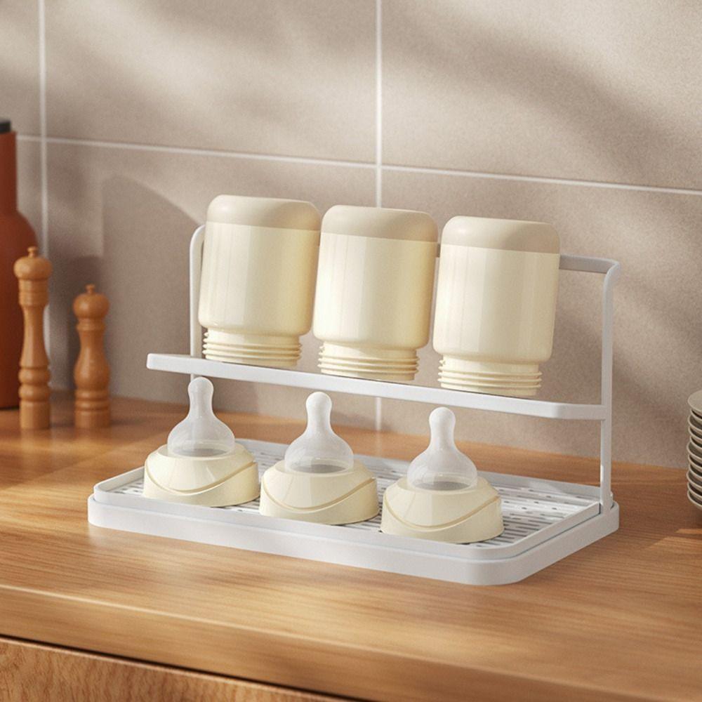 with Drain Tray Coffee Cup Drain Holder Double Layer Mug Organizer Bottle Drying Rack Countertop