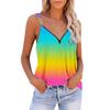 2023 Summer Sleeveless Zip Print Tank Top For Women Fashion Loose Casual V Neck Shirt Elegant Vest Clothing 25562
