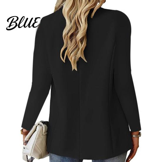 Mini Suit Coat Autumn Texture Lapel Long Sleeve Single Button Draped Anti-wrinkle Jacket with Flap Pockets Solid Color Business Outerwear High