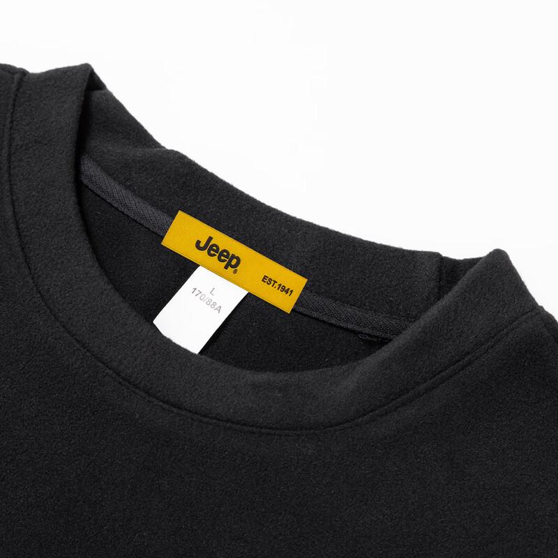 JEEP Men's Thermal Fleece Long-Sleeve Crew Neck T-Shirt