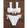 Schiffy Knot Front Tie Side Bikinis 2025 White Swimsuit Women Swimwear Female Sexy Bathers Bathing Swimming Swim Suit Beachwear