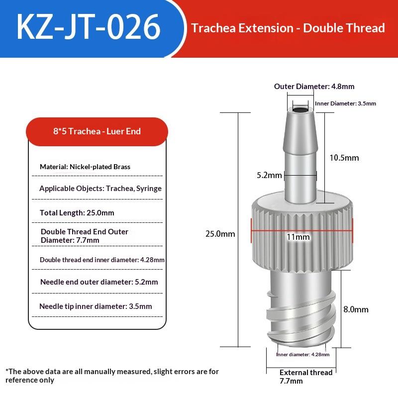 Dispensing Glue Subpackaging Syringe Barrel Luer Lock Adapter Fitting Tracheal Connector Metal Material Parts