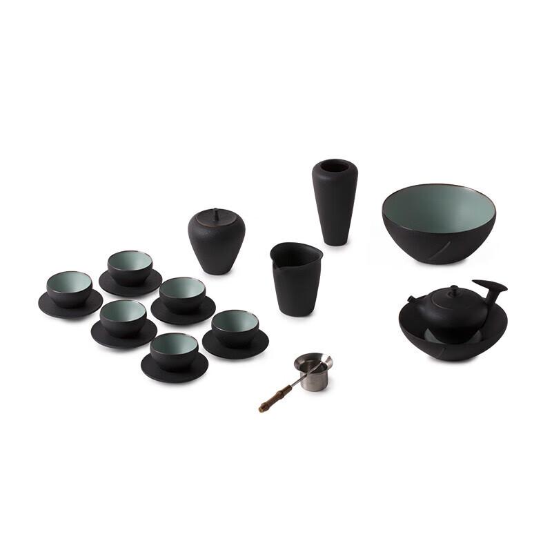 Wanqiantang Literati Style Black Iron Glaze Ceramic Tea Set