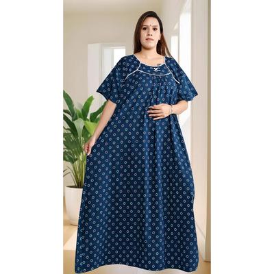 Indian Women Cotton Nighty Beautiful Designer Printed Nightwear Maxi Gown Dress
