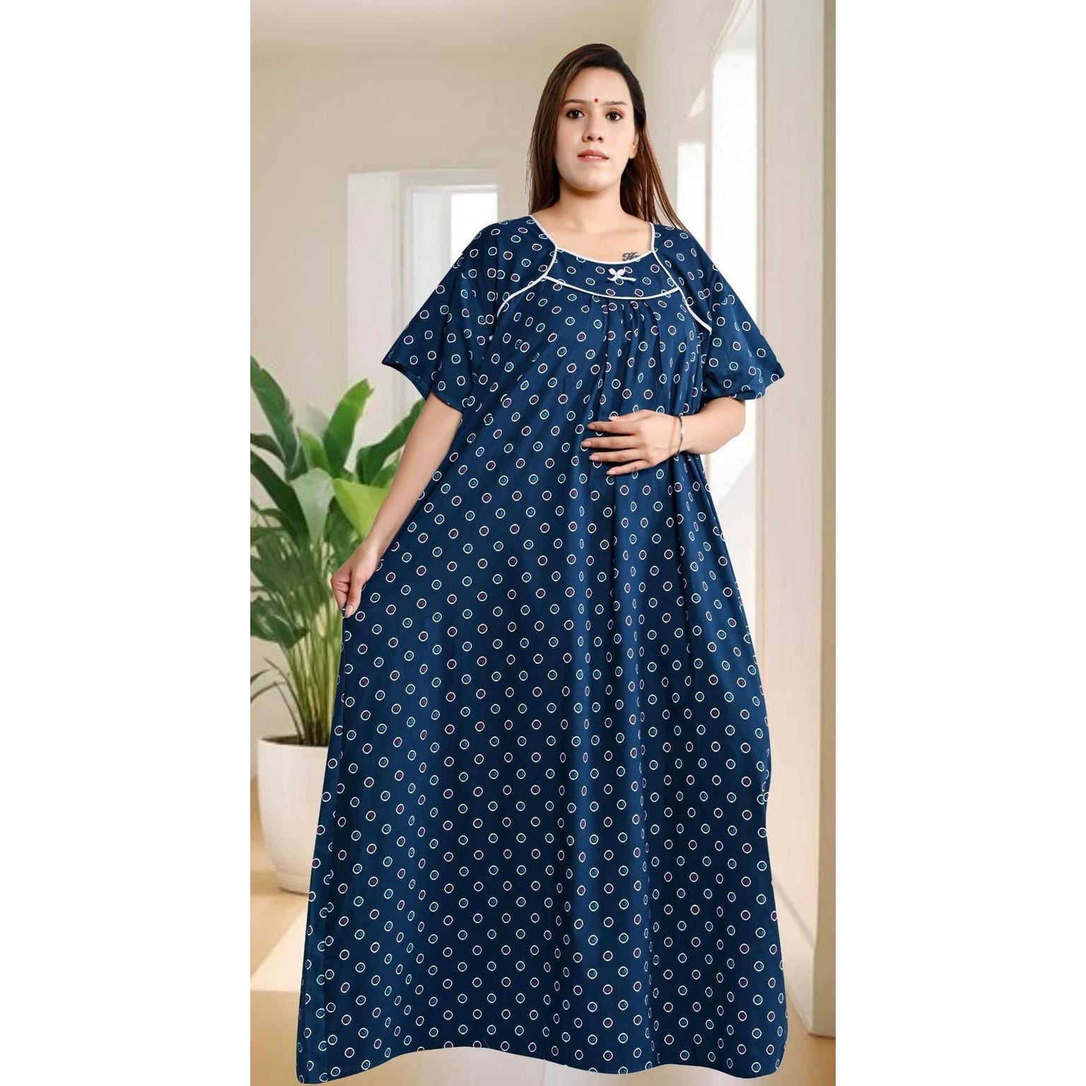 Indian Women Cotton Nighty Beautiful Designer Printed Nightwear Maxi Gown Dress 5XL-50