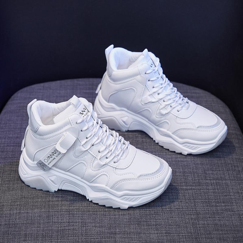 Μόδα Χειμώνας Γυναικείες Μπότες 2024 Νέα Μόδα Δέσιμο με Κορδόνια Αθλητικά Παπούτσια Κορεάτικα Γυναικεία Ψηλά Ζεστά Βαμβακερά casual Παπούτσια