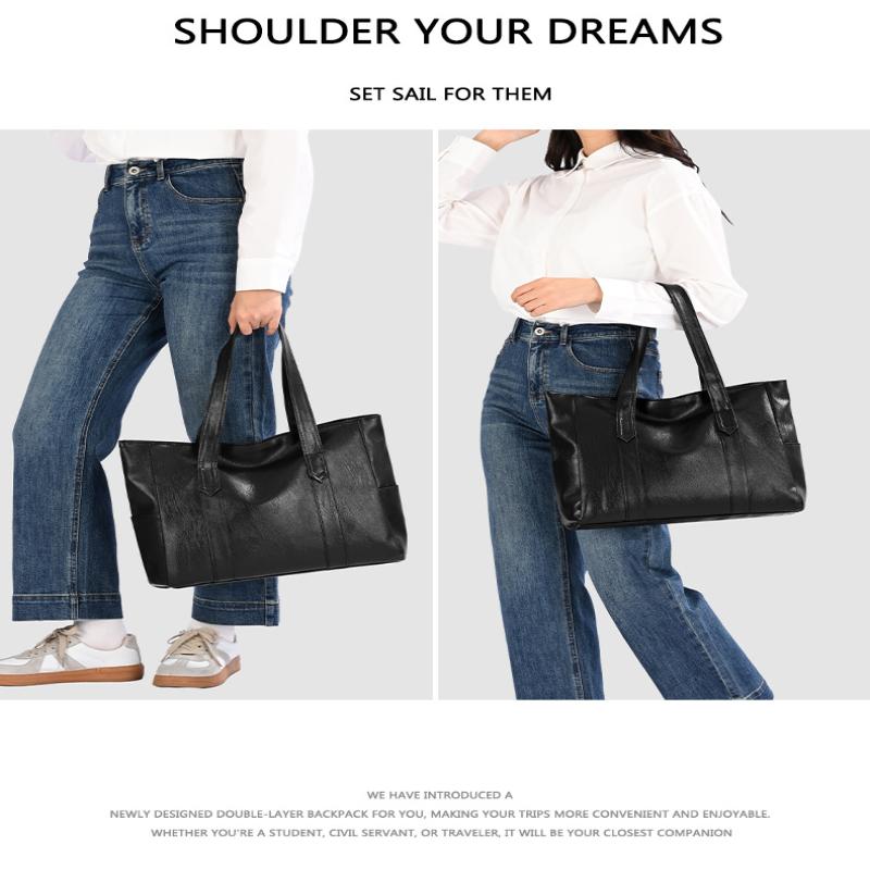 2026  Women'S Large Capacity Tote Bag Soft Leather Shoulder Bag Crossbody Bag Handbag