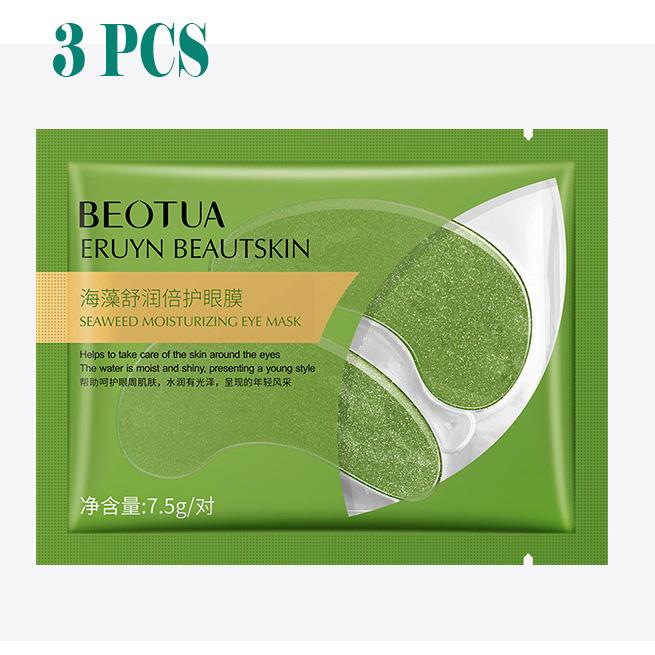 

Маска для очей із золотими морськими водоростями Зволожує, живить і освітлює дрібні зморшки та темні кола 3pcs зелений