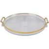 Decor Round Serving Tray, Gold Handle Round Serving Tray Display Gold Multifunctional for Desserts (Transparent)