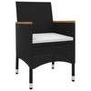 Vidaxl 3-Cz. Garden Furniture Set With Cushions, PE Rattan And Glass