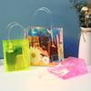 4pcs Holographic Clear Gift Bags with Handle Party Favor Bags Plastics Shopping Bags Goodie Bag Tote Bags Rainbow Holographic Gift Bag Gift Wrap Bag