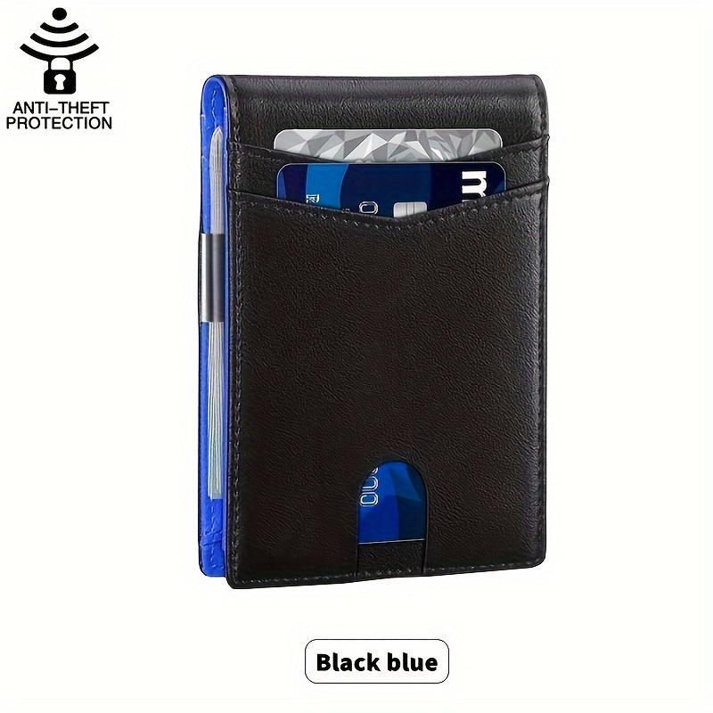 

RFID натуральна шкіра 2023 новий тонкий смарт-гаманець для чоловіків із грошима Кредитна картка Clip Mini Blocking Mens Thin Wallet Card Holder 12 Card Slot чорний/синій