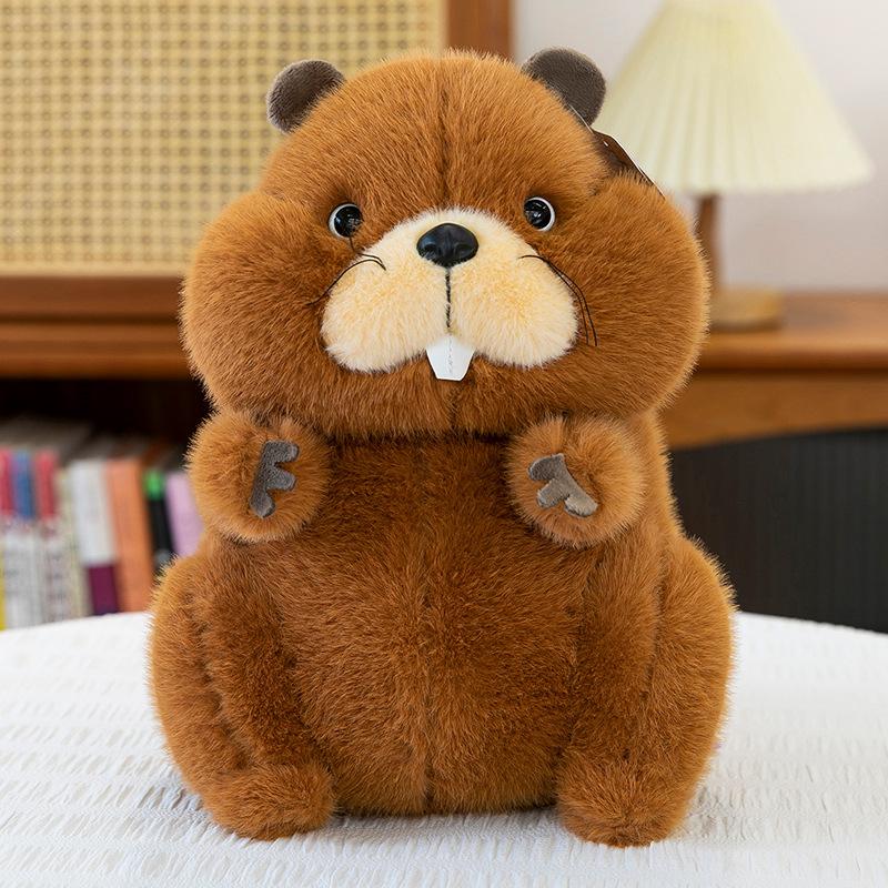 Cute simulation groundhog plush toy throw pillow zoo doll birthday gift cute doll