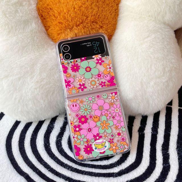 

Для Samsung Galaxy Z Flip 4 Case 3 Love Flower Прозрачный складной чехол для Samsung Z Flip 3 5g Flip4 Противоударная жесткая задняя крышка Galaxy Z Flip 4