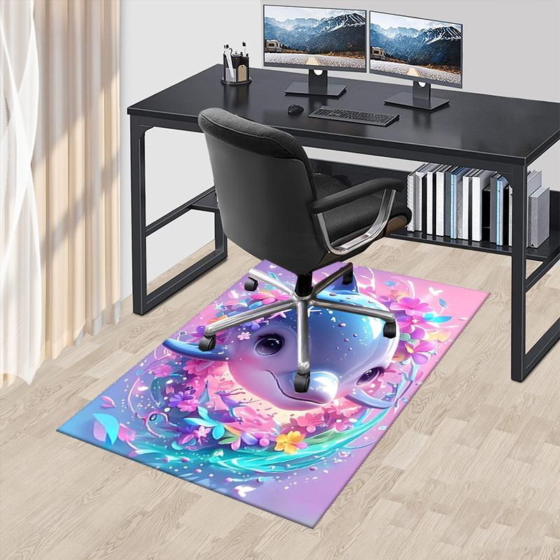 

1pc Anime Dolphin Chair Mat - Festival Gift, Non-Slip Carpet for Office Chairs, Seasonal Decor, Suitable for Home and Game Room.H083 60cm by 90cm