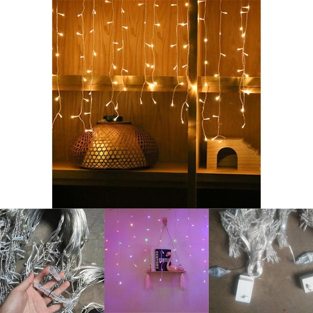 Romantic 13-130ft Curtain Icicle Lights Led Fairy Christmas Indoor Outdoor Wedding Party