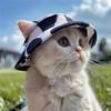 Pet Sun Protective Hat Adjustable Tie Wide Brimmed Design For Dog Cats Rabbits Lightweight Summer Accessory