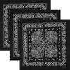 Kakatrend Bandana 100% Cotton Men's Black Triangle Scarf Adult Paisley Stylish Handkerchief Cotton Bandana Unisex Durag 3-Piece Set Black 55cm X 55cm
