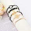 Hot Sale Copper Tube, Compass Personality Bracelet Black Hexagonal Diamond Five-piece Bracelet Women