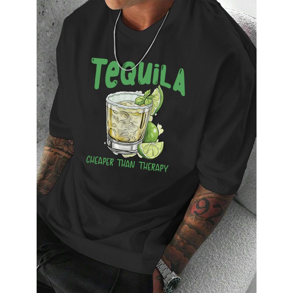 Funny Cocktail Lime Graphic Tshirt Unisex Unisex Casual Streetwear Aesthetic Cotton Short Sleeve Tops