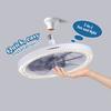 Modern Invisible LED Bluetooth Ceiling Fan Light Three Tone Dimmable Flush Mount Bladeless Fan Light for Living Room Dining Room