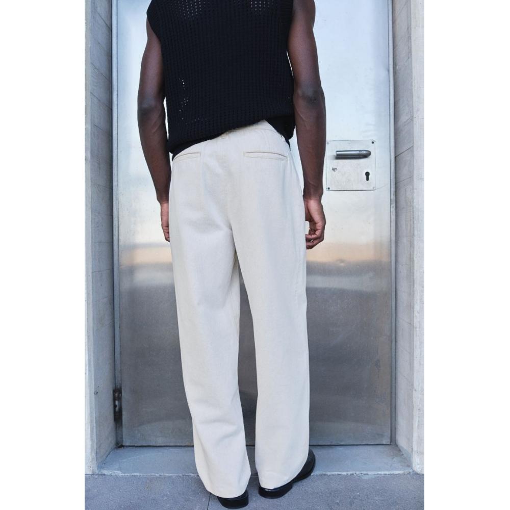 H M deniM Pants Relaxed Fit ligHt Beige