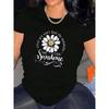 Women Casual Short Sleeve Tee Printed T-shirt Comfortable Crew Neck, Soft Adorable Tees Tops