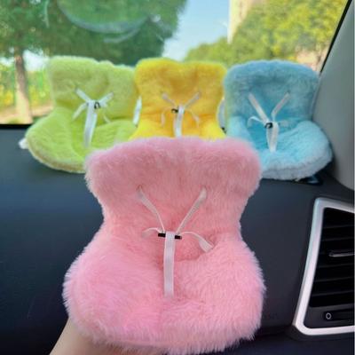 Mini Plush Doll Safety Seat Kawaii Labubu Idol Kpop Doll Plush Seat Car Air Aromatreatment Decoration Car Ornament Gifts